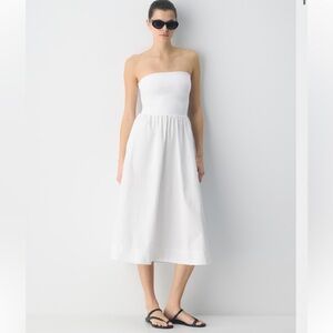 Aritzia Babaton Strapless Fluid Poplin Dress in Bright White